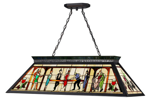 Tiffany Billiard Four Light Billiard in Matte Black (224|KD28)