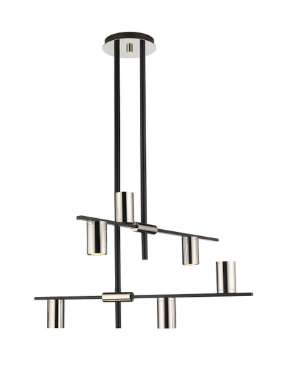 Calumet Six Light Chandelier in Matte Black / Polished Nickel (224|814-6MB-PN)