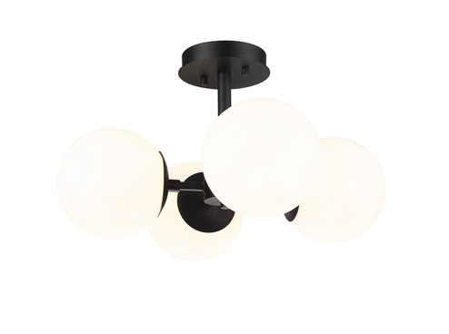 Midnetic Four Light Semi Flush Mount in Matte Black (224|730SF4-MB)