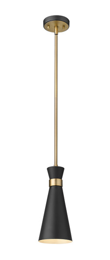 Soriano One Light Pendant in Matte Black + Heritage Brass (224|728MP-MB-HBR)