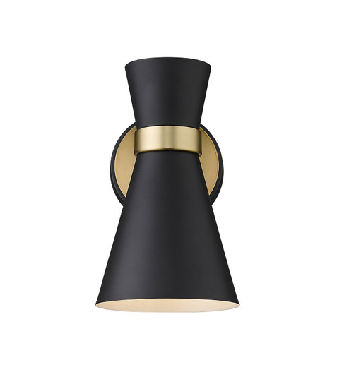 Soriano One Light Wall Sconce in Matte Black + Heritage Brass (224|728-1S-MB-HBR)