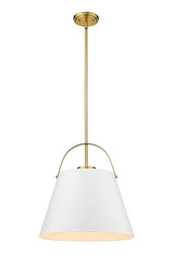 Z-Studio One Light Pendant in Matte White / Heritage Brass (224|726P18-MW+HBR)