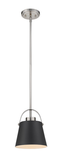 Z-Studio One Light Pendant in Matte Black + Brushed Nickel (224|726MP-MB+BN)
