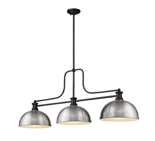 Melange Three Light Billiard in Matte Black (224|725-3MB-D12BN)