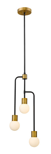 Neutra Three Light Chandelier in Matte Black / Foundry Brass (224|621-3MB-FB)