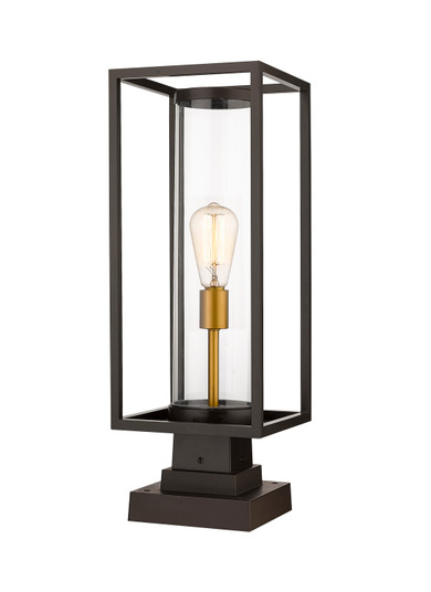 Dunbroch One Light Outdoor Pier Mounted Fixture in Deep Bronze + Outdoor Brass (224|584PHMS-SQPM-DBZ)