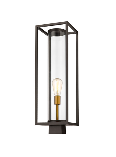 Dunbroch One Light Outdoor Post Mount Fixture in Deep Bronze + Outdoor Brass (224|584PHBS-DBZ-OBS)