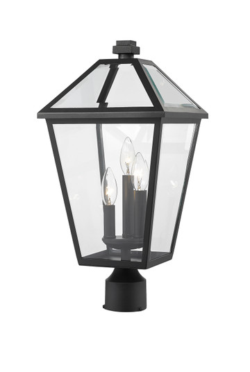 Talbot Three Light Outdoor Post Mount Fixture in Black (224|579PHBR-BK)