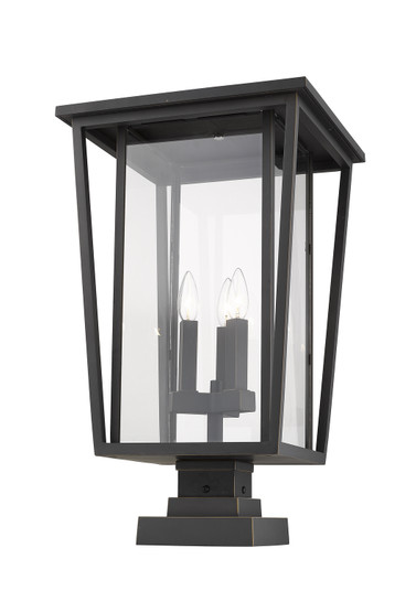 Seoul Three Light Outdoor Pier Mounted Fixture in Oil Rubbed Bronze (224|571PHXLS-SQPM-ORB)