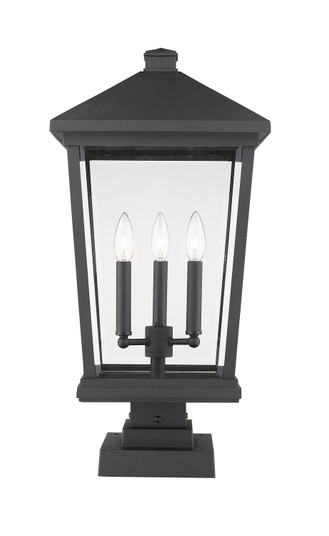 Beacon Three Light Outdoor Pier Mounted Fixture in Black (224|568PHXLS-SQPM-BK)