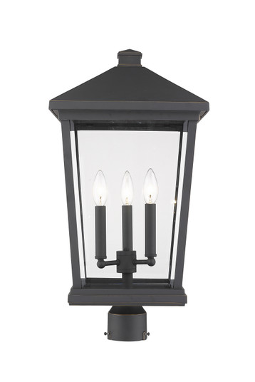 Beacon Three Light Outdoor Post Mount Fixture in Oil Rubbed Bronze (224|568PHXLR-ORB)