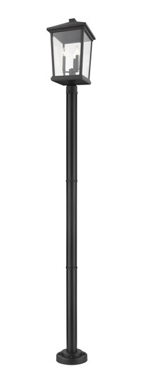 Beacon Three Light Outdoor Post Mounted Fixture in Black (224|568PHXLR-567P-BK)