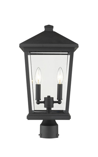 Beacon Two Light Outdoor Post Mount Fixture in Black (224|568PHBR-BK)
