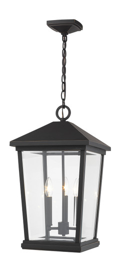 Beacon Three Light Outdoor Chain Mount Ceiling Fixture in Oil Rubbed Bronze (224|568CHXL-ORB)