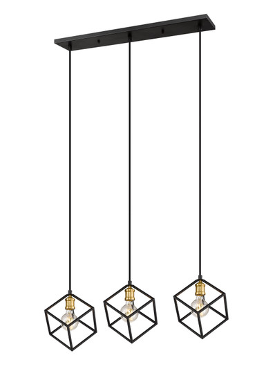 Vertical Three Light Linear Chandelier in Bronze / Olde Brass (224|478-3L-BRZ-OBR)