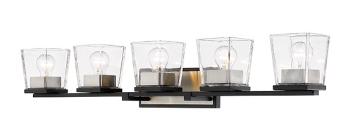 Bleeker Street Five Light Vanity in Matte Black + Brushed Nickel (224|475-5V-MB-BN)