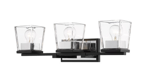 Bleeker Street Three Light Vanity in Matte Black + Chrome (224|475-3V-MB-CH)