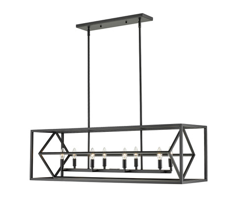 Euclid Eight Light Linear Chandelier in Matte Black (224|457-8L-MB)