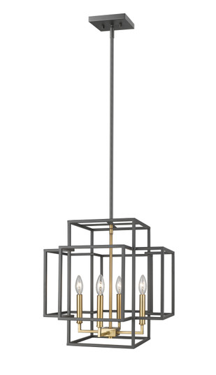 Titania Four Light Chandelier in Bronze + Olde Brass (224|454-18BRZ-OBR)