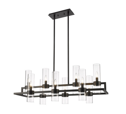 Datus Ten Light Linear Chandelier in Matte Black (224|4008-10MB)