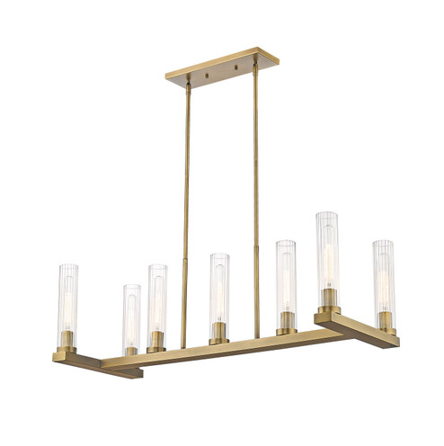 Beau Seven Light Linear Chandelier in Rubbed Brass (224|3031-7L-RB)