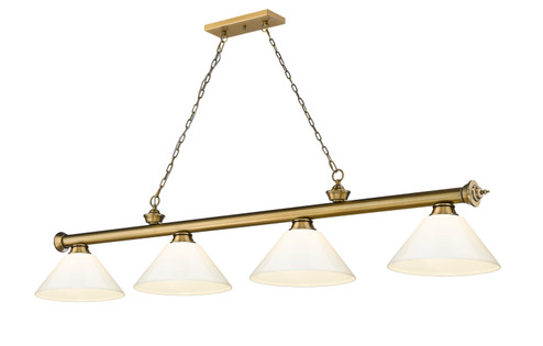 Cordon Four Light Billiard in Rubbed Brass (224|2306-4RB-PWH)