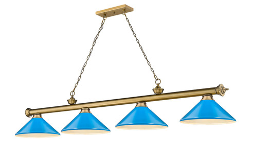 Cordon Four Light Billiard in Rubbed Brass (224|2306-4RB-MEB)