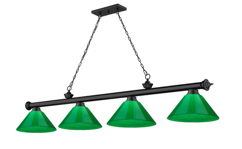 Cordon Four Light Billiard in Matte Black (224|2306-4MB-PGR)