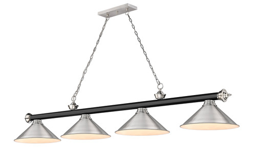 Cordon Four Light Billiard in Matte Black + Brushed Nickel (224|2306-4MB-BN-BN15)