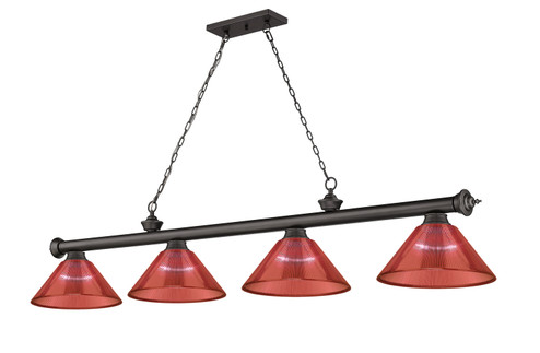 Cordon Four Light Billiard in Bronze (224|2306-4BRZ-PRD)