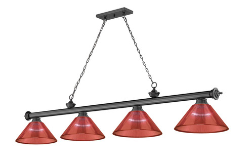 Cordon Four Light Billiard in Bronze Plate (224|2306-4BP-PRD)