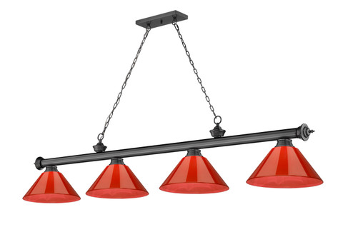 Cordon Four Light Billiard in Bronze Plate (224|2306-4BP-ARBG)