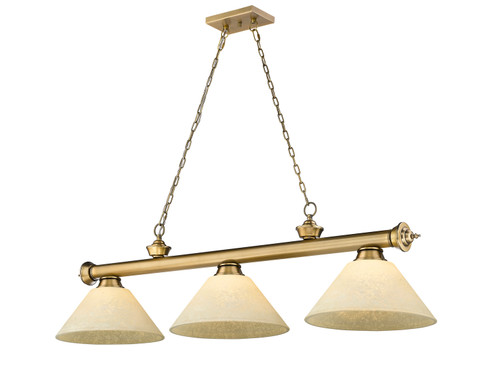 Cordon Three Light Billiard in Rubbed Brass (224|2306-3RB-AGM14)
