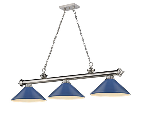 Cordon Three Light Billiard in Brushed Nickel (224|2306-3BN-MNB)