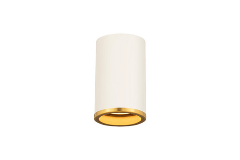Arlo One Light Flush Mount in Matte White + Rubbed Brass (224|2303F1-MW-RB)