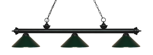 Riviera Three Light Billiard in Matte Black (224|200-3MB-MDG)