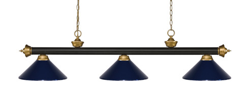 Riviera Three Light Billiard in Bronze + Satin Gold (224|200-3BRZ+SG-MNB)