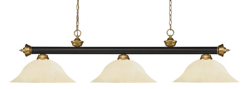 Riviera Three Light Billiard in Bronze + Satin Gold (224|200-3BRZ+SG-GM16)