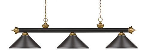 Riviera Three Light Billiard in Bronze + Satin Gold (224|200-3BRZ+SG-MBRZ)