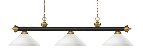 Riviera Three Light Billiard in Bronze + Satin Gold (224|200-3BRZ+SG-AMO14)