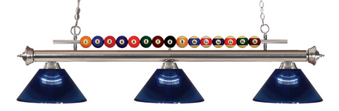 Shark Three Light Billiard in Brushed Nickel (224|170BN-ARDB)