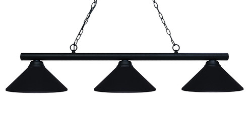 Sharp Shooter Three Light Billiard in Matte Black (224|155-3MB-MMB)