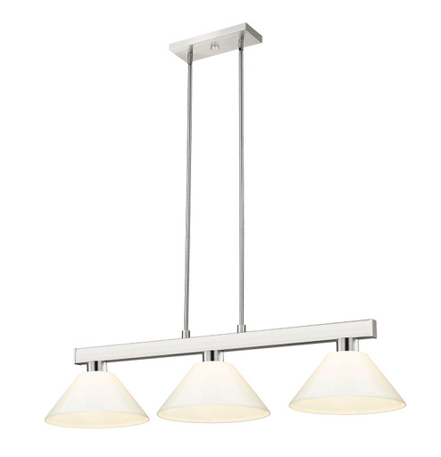 Cobalt Three Light Billiard in Brushed Nickel (224|152BN-PWH)
