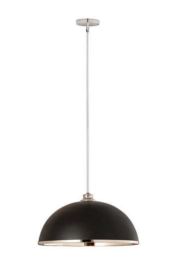 Landry One Light Pendant in Matte Black + Chrome (224|1004P20-MB-CH)