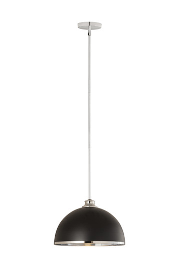 Landry One Light Pendant in Matte Black + Chrome (224|1004P14-MB-CH)