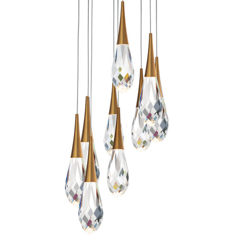 Hibiscus LED Pendant in Aged Brass (529|BPD21209-AB)