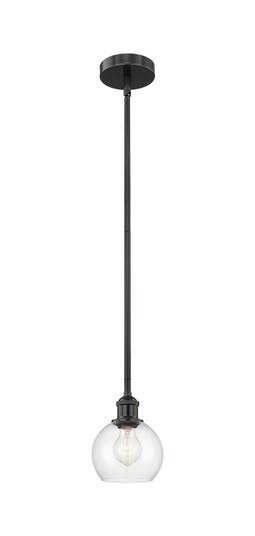 Edison One Light Mini Pendant in Matte Black (405|616-1S-BK-G122-6)