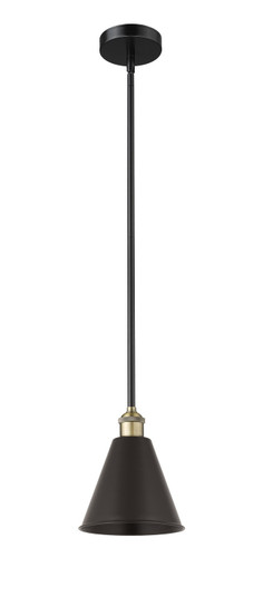 Edison One Light Mini Pendant in Black Antique Brass (405|616-1S-BAB-MBC-8-BK)