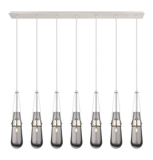Downtown Urban Seven Light Linear Pendant in Polished Nickel (405|127-452-1P-PN-G452-4SM)