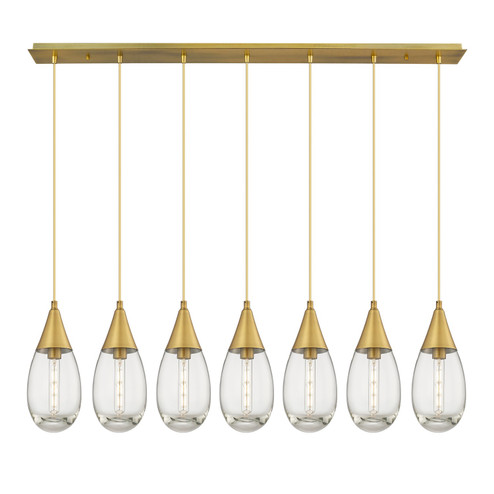 Downtown Urban LED Linear Pendant in Brushed Brass (405|127-450-1P-BB-G450-6CL)